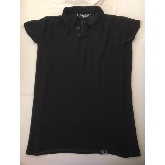 Tops - Black, sheer, killstar polo size large
